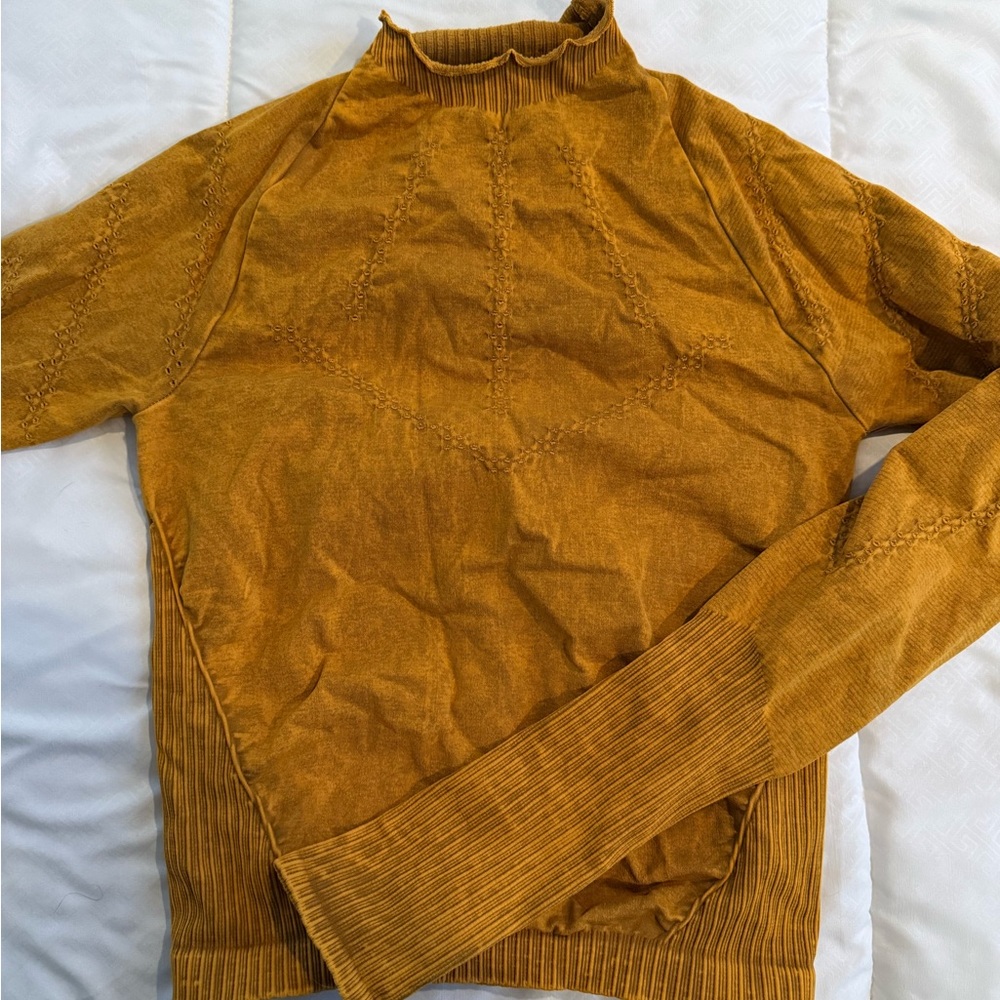 Free people movement Good Karma Long Sleeve yellow top